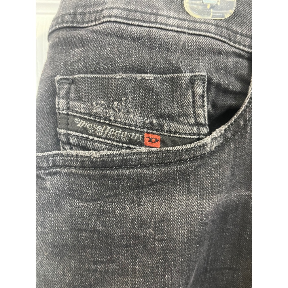 Diesel Tepphar Slim-Carrot Distressed Black Jeans Mens W36 L30 069DV Stretch - Picture 2 of 7